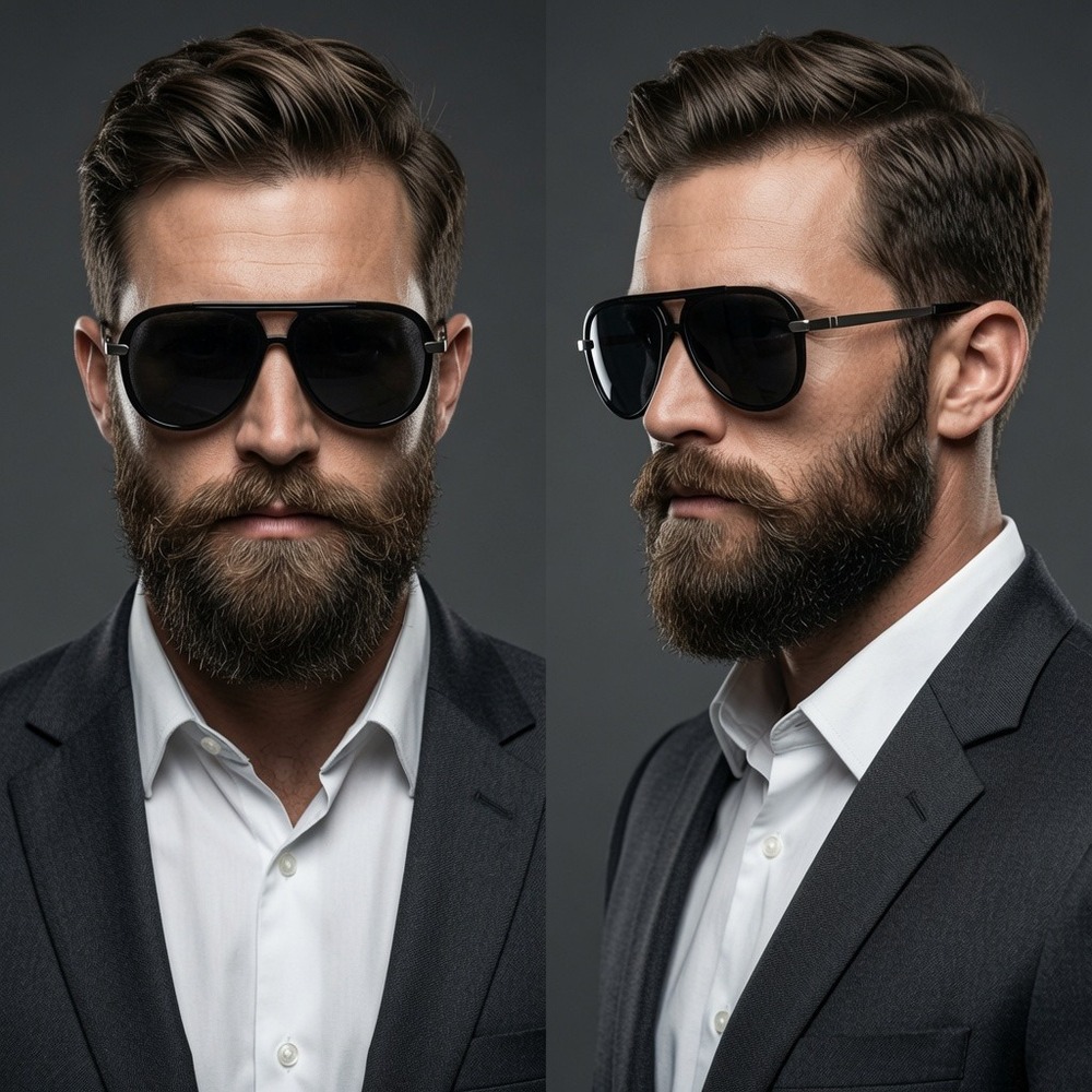 Classy Sunglasses Shield Visor Flat Top Silver Accents Mens Fashion Trendy New